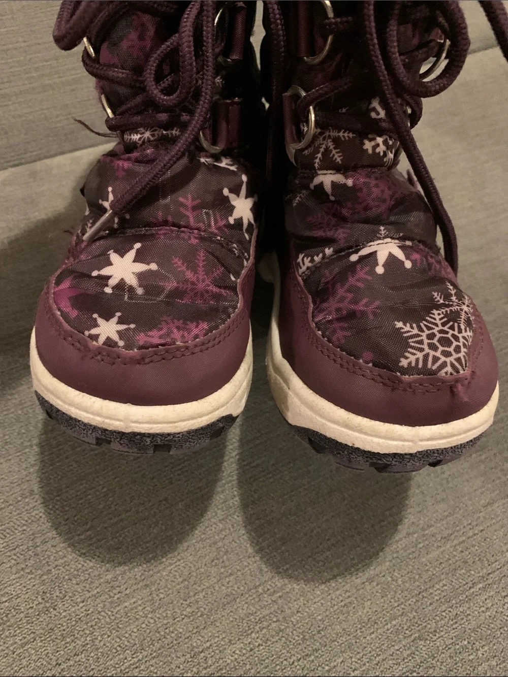 Winter Snow Boots Girls Size 8 Kids Purple Star Nova Mountian